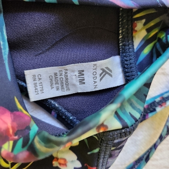 Kyodan High Neck Long Line Blue Tropical Sz. M Swim Tank - Picture 7 of 9